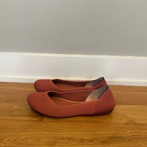 ROTHY'S Retired Marina Stripe Orange Persimmon Ballet Flats Size 10